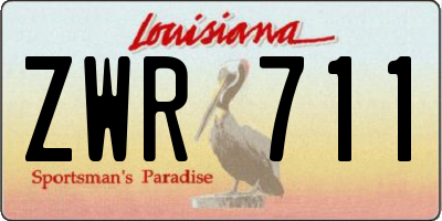 LA license plate ZWR711