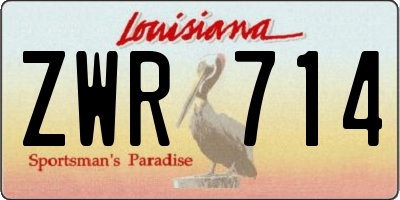 LA license plate ZWR714