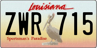 LA license plate ZWR715