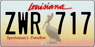 LA license plate ZWR717