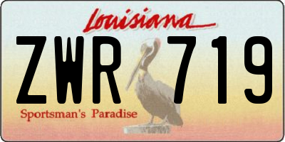 LA license plate ZWR719