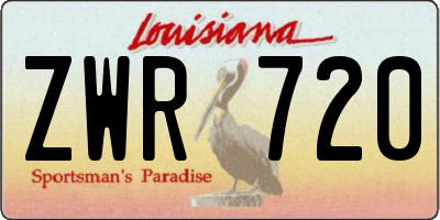 LA license plate ZWR720