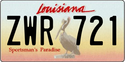 LA license plate ZWR721