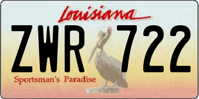 LA license plate ZWR722