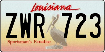 LA license plate ZWR723