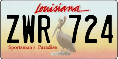 LA license plate ZWR724