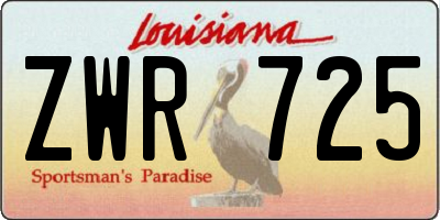 LA license plate ZWR725