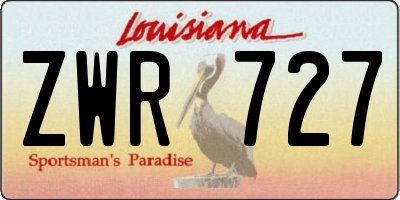 LA license plate ZWR727