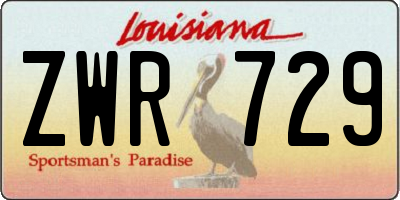 LA license plate ZWR729