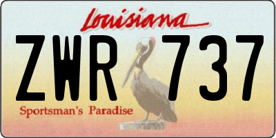 LA license plate ZWR737