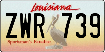 LA license plate ZWR739