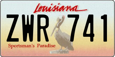 LA license plate ZWR741