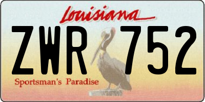 LA license plate ZWR752