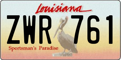 LA license plate ZWR761