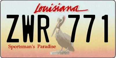 LA license plate ZWR771