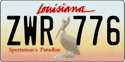 LA license plate ZWR776