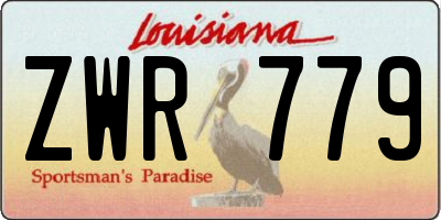 LA license plate ZWR779