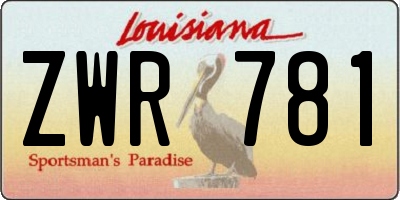 LA license plate ZWR781