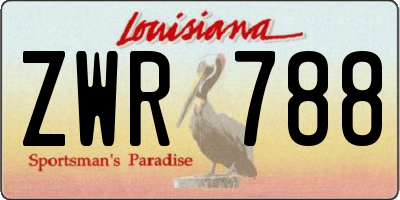 LA license plate ZWR788