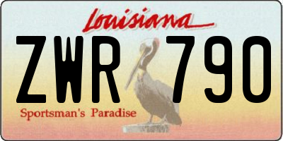 LA license plate ZWR790