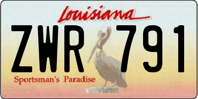 LA license plate ZWR791