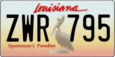 LA license plate ZWR795