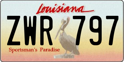 LA license plate ZWR797