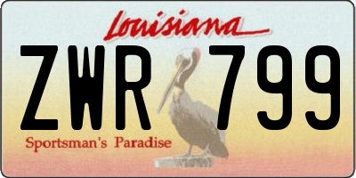 LA license plate ZWR799