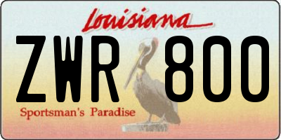 LA license plate ZWR800