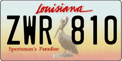 LA license plate ZWR810