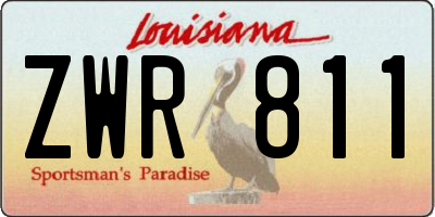 LA license plate ZWR811