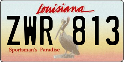 LA license plate ZWR813