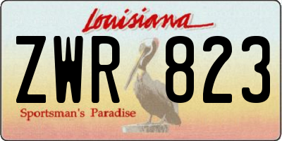 LA license plate ZWR823