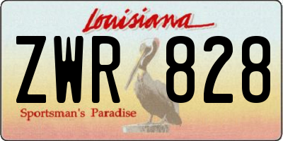 LA license plate ZWR828