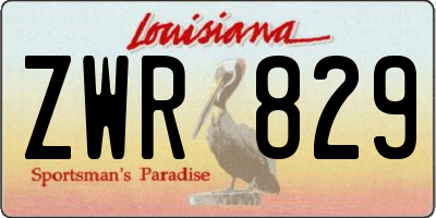 LA license plate ZWR829