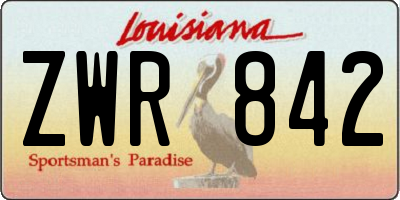 LA license plate ZWR842