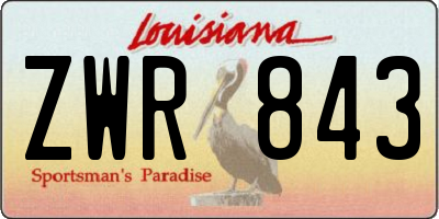 LA license plate ZWR843