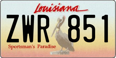 LA license plate ZWR851