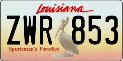 LA license plate ZWR853