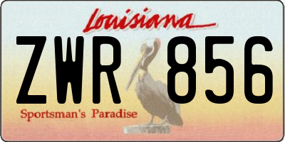 LA license plate ZWR856