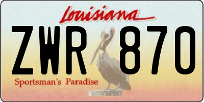 LA license plate ZWR870