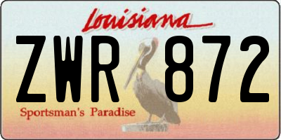 LA license plate ZWR872