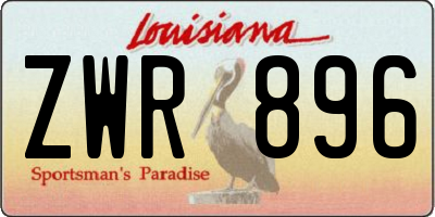 LA license plate ZWR896