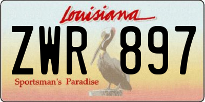 LA license plate ZWR897