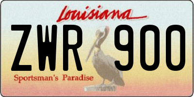 LA license plate ZWR900