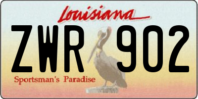 LA license plate ZWR902