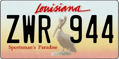 LA license plate ZWR944