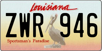 LA license plate ZWR946