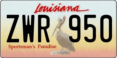 LA license plate ZWR950