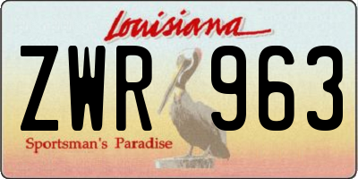 LA license plate ZWR963